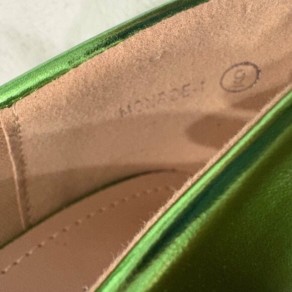 Metallic Green Top Moda Pointed Toe High Heels Womens Shoe Size 9 - Picture 10 of 16